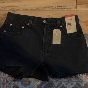 Levi's Women's black Denim 501 Shorts